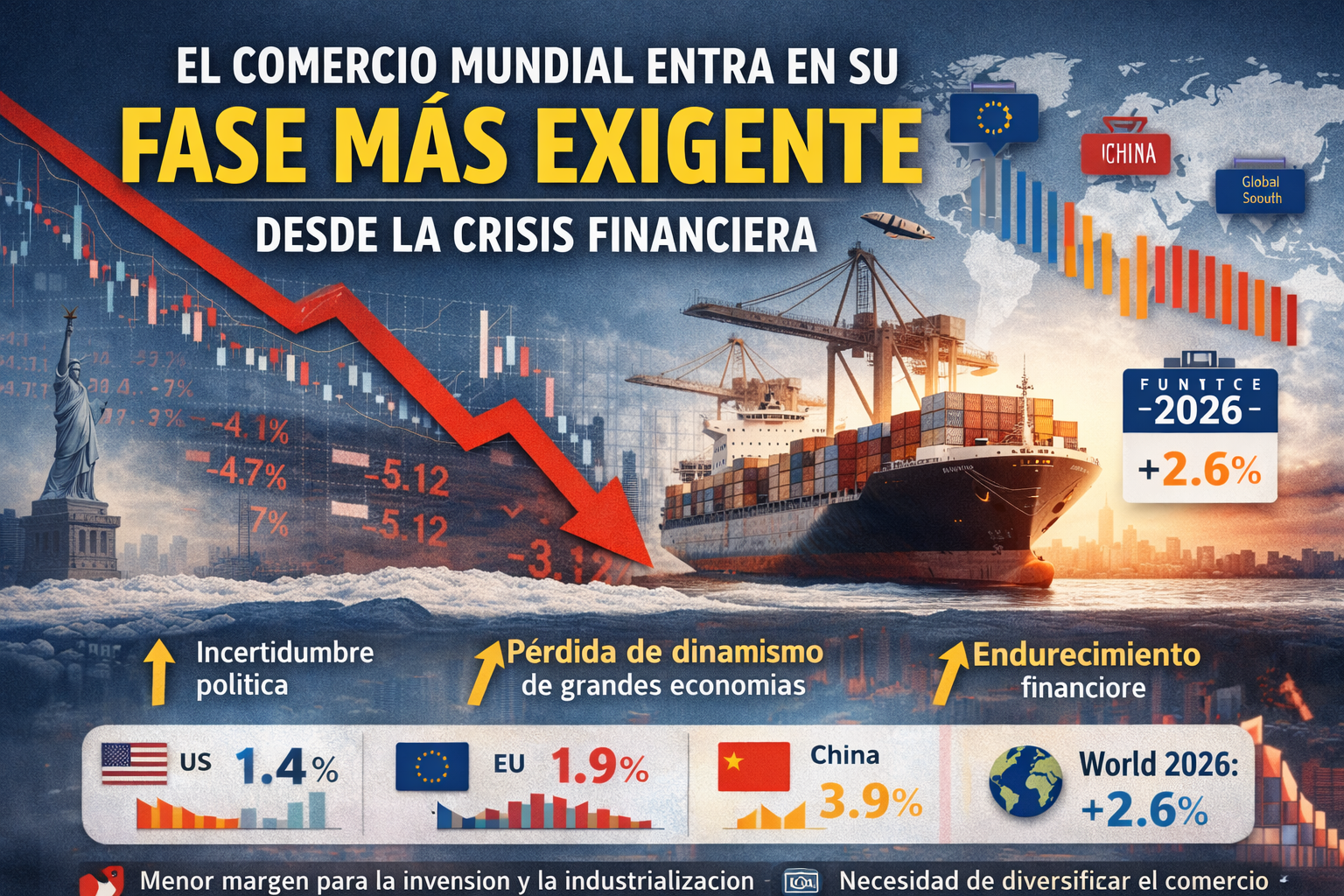 El comercio mundial entra en su fase más exigente desde la crisis financiera