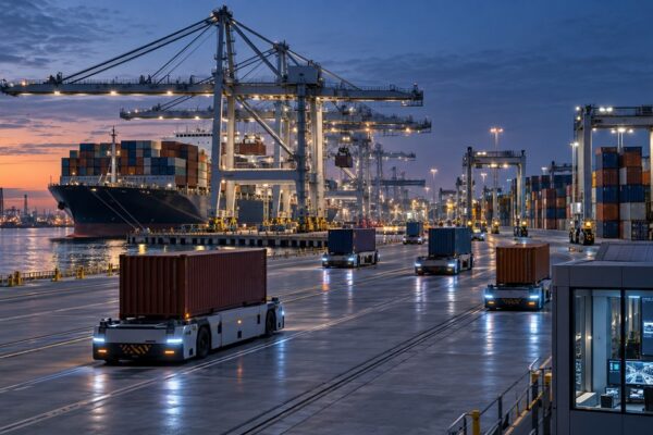 Maasvlakte II recibe el AGV numero 1,000 y eleva el liston de la automatizacion portuaria