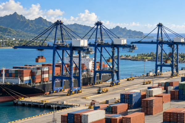 Guam restablece sus tres grúas pórtico tras el accidente provocado por el viento