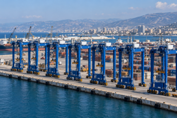 Latakia recibe seis grúas RTG para modernizar su terminal de contenedores