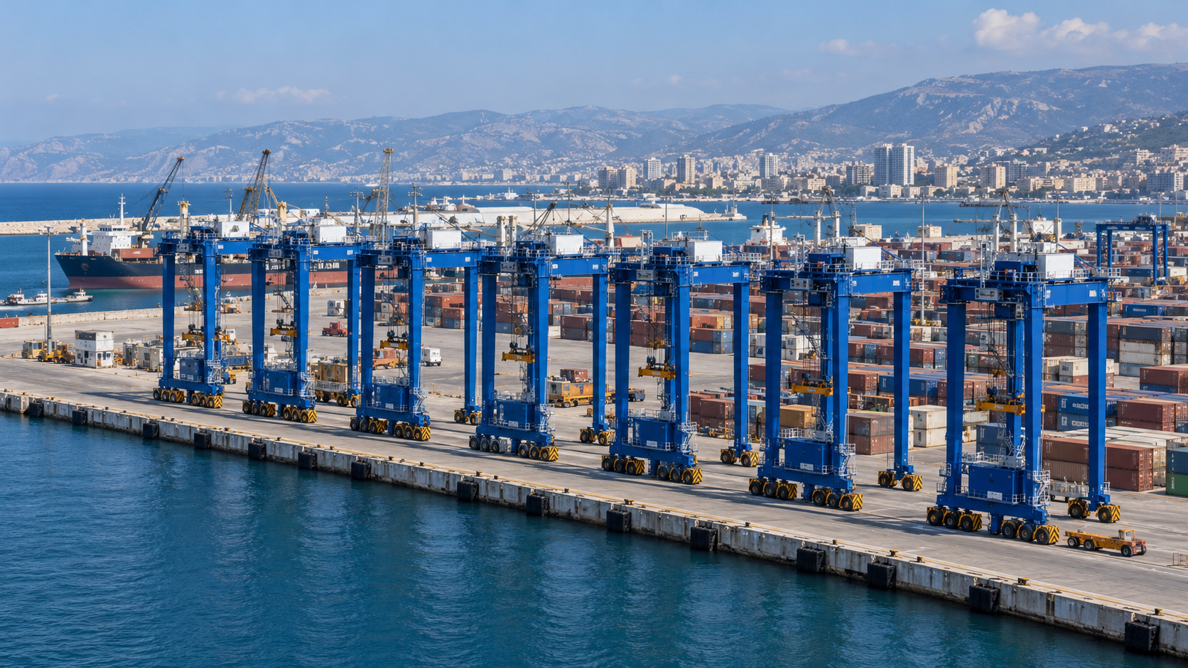 Latakia recibe seis grúas RTG para modernizar su terminal de contenedores