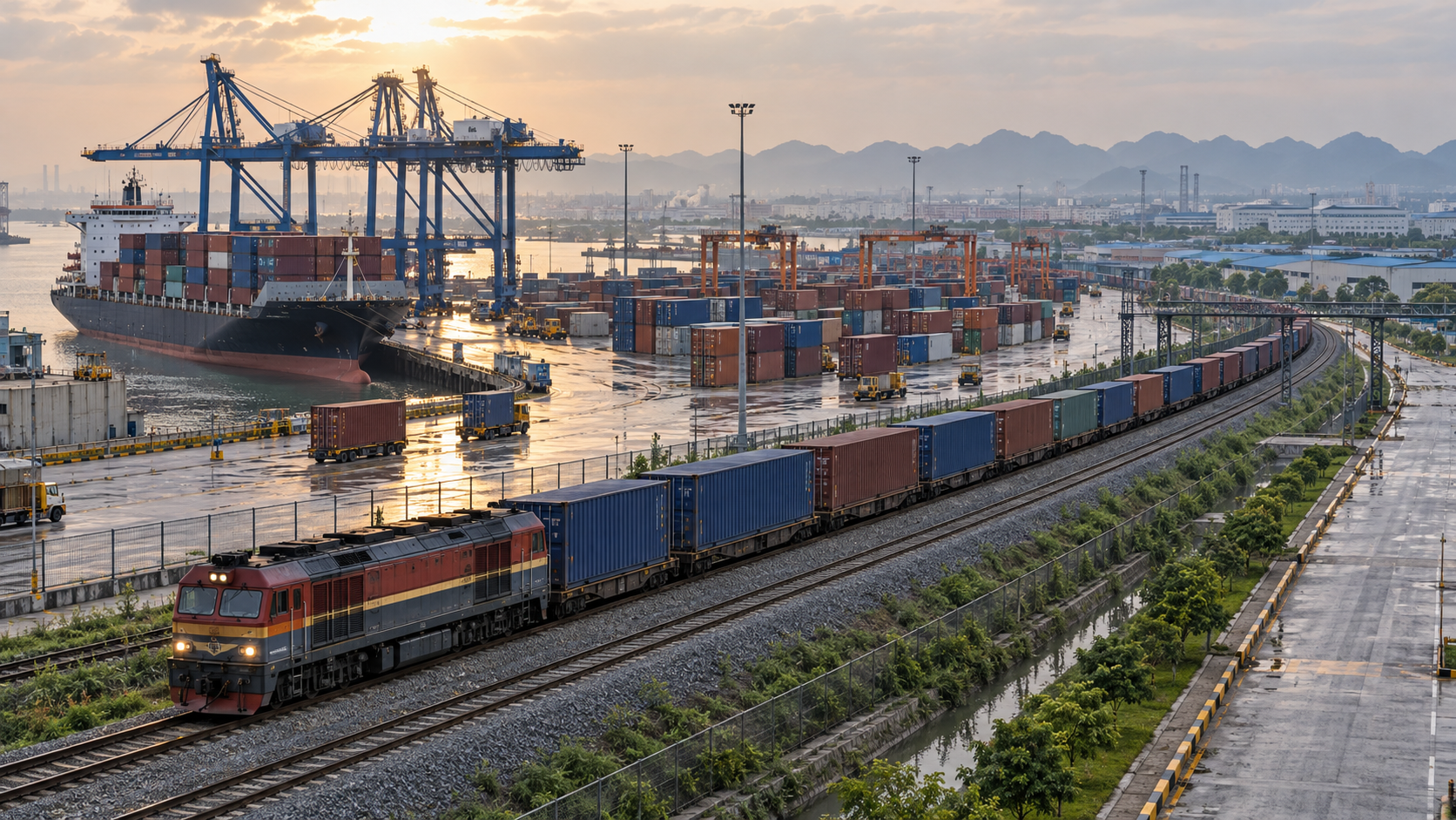 Terminal ferroviaria intermodal de carga en el norte de Vietnam