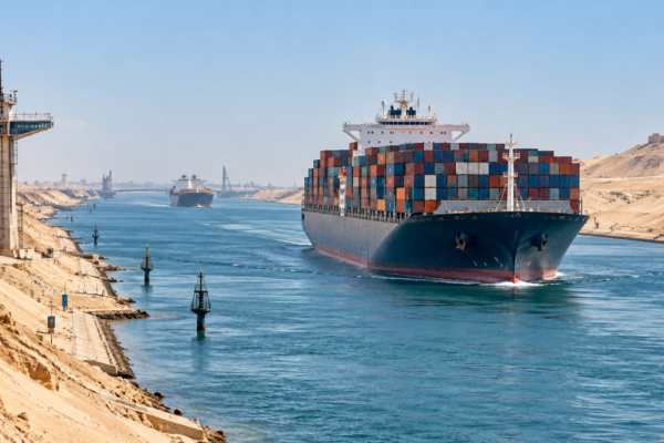 El tránsito de contenedores por Suez supera la mitad del nivel previo a la crisis