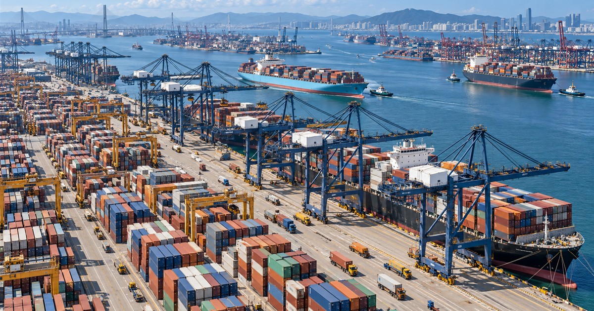 Imagen editorial sobre el comercio mundial de contenedores marcó otro récord en agosto